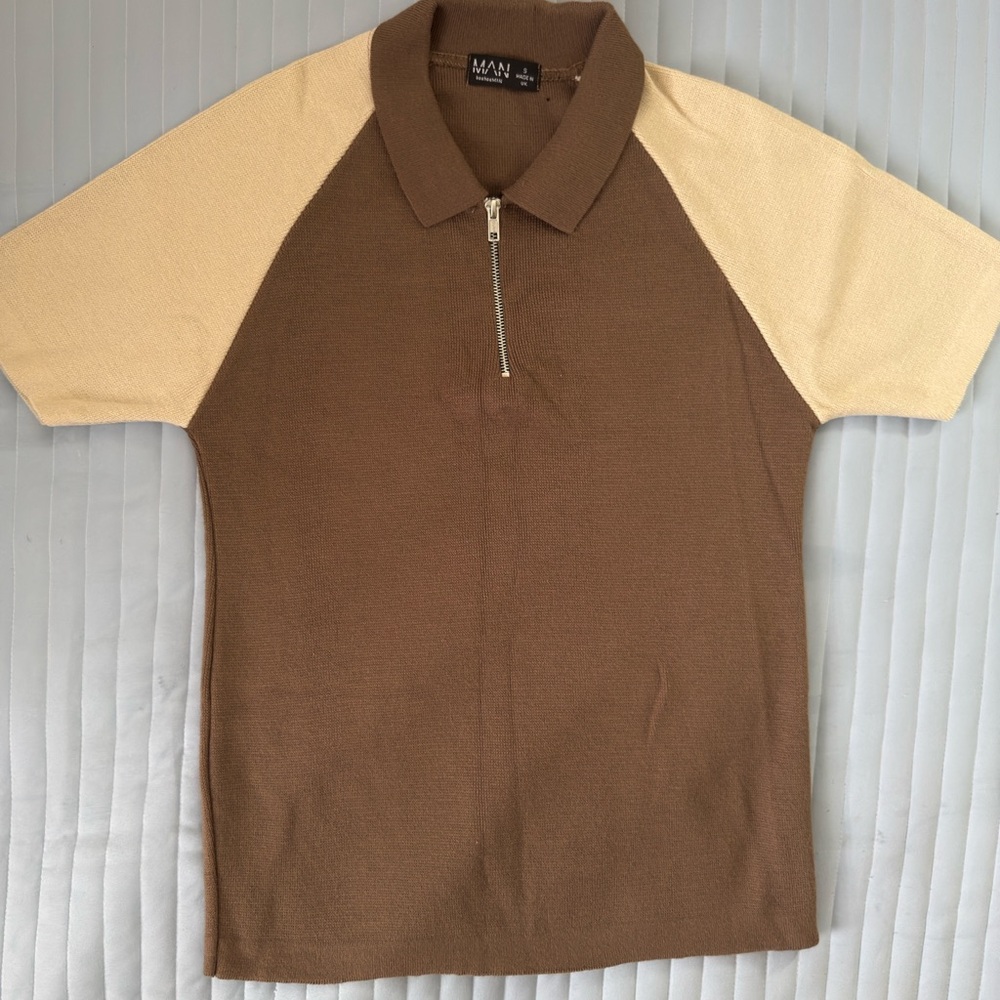Brown and Tan Polo Shirt